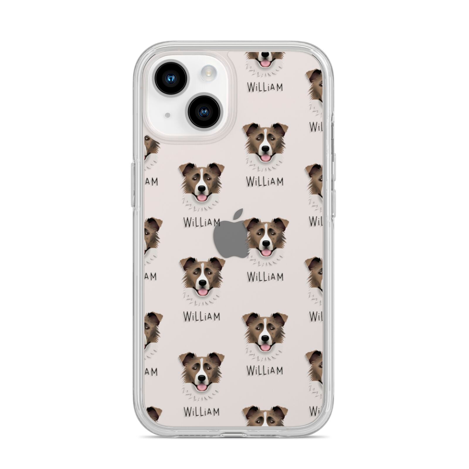 Border Collie Icon with Name iPhone 14 Clear Tough Case Starlight