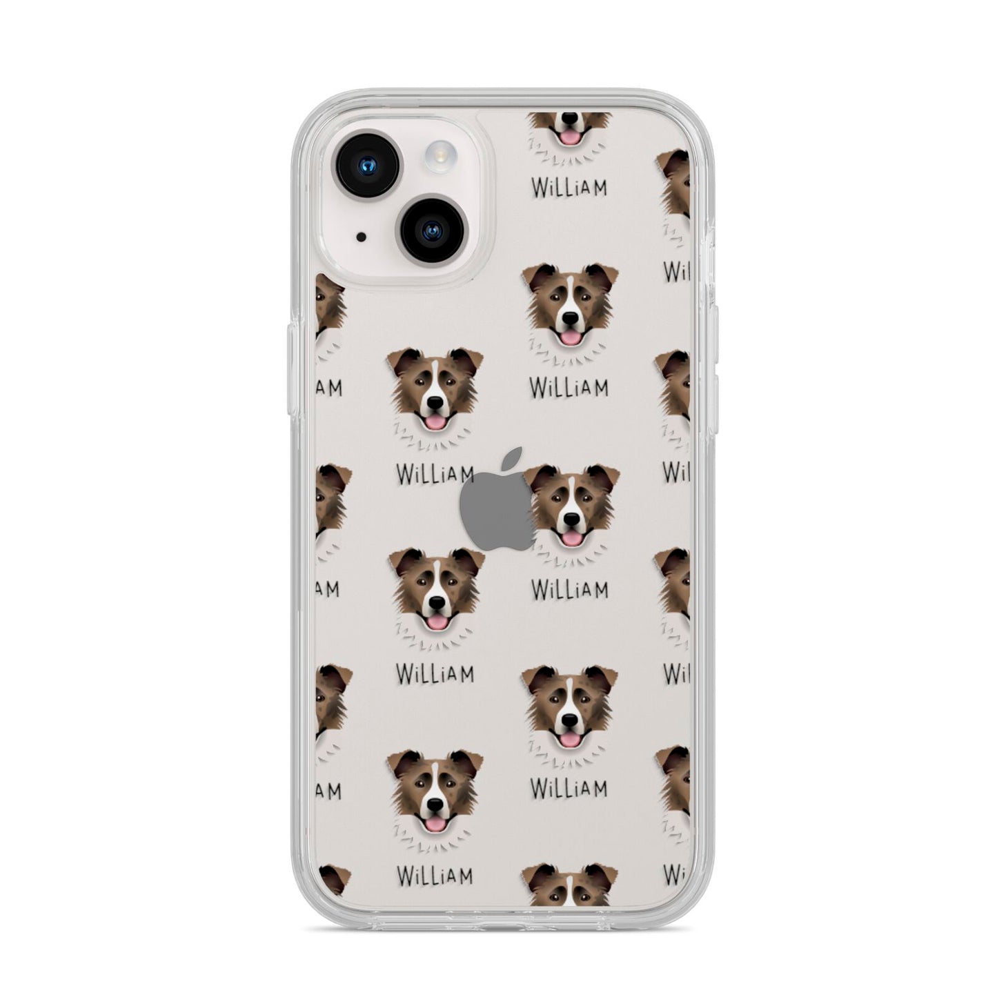 Border Collie Icon with Name iPhone 14 Plus Clear Tough Case Starlight