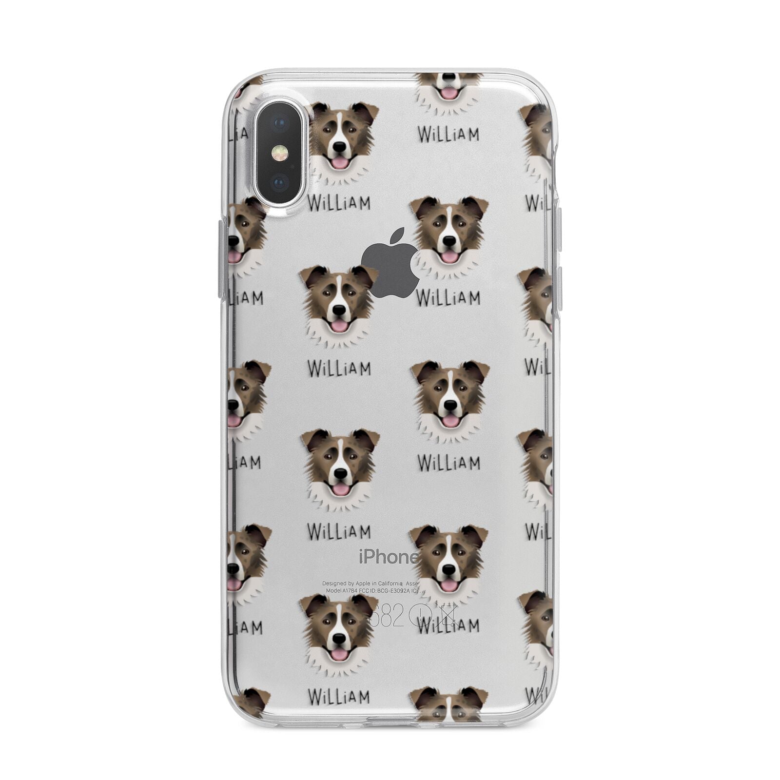Border Collie Icon with Name iPhone X Bumper Case on Silver iPhone Alternative Image 1