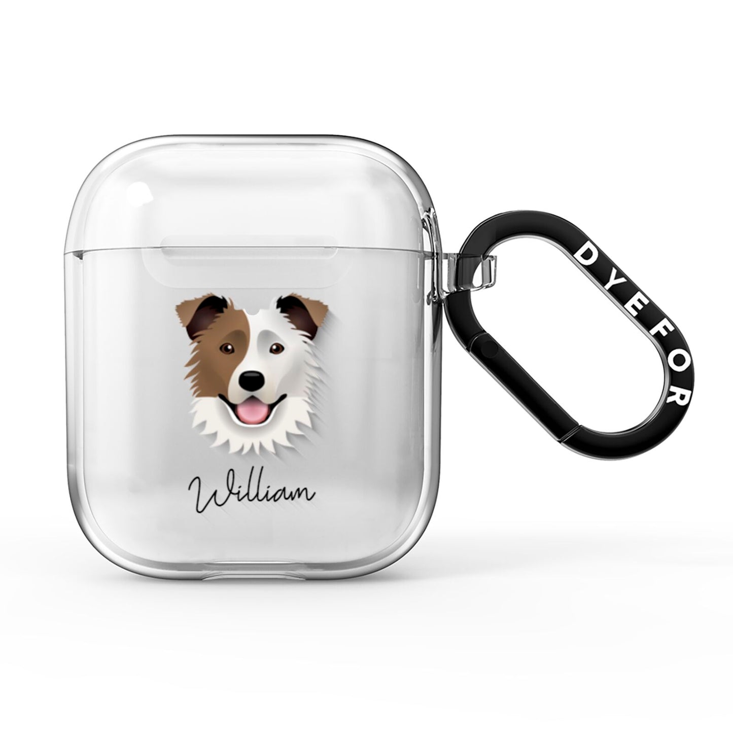 Border Collie Personalised AirPods Clear Case