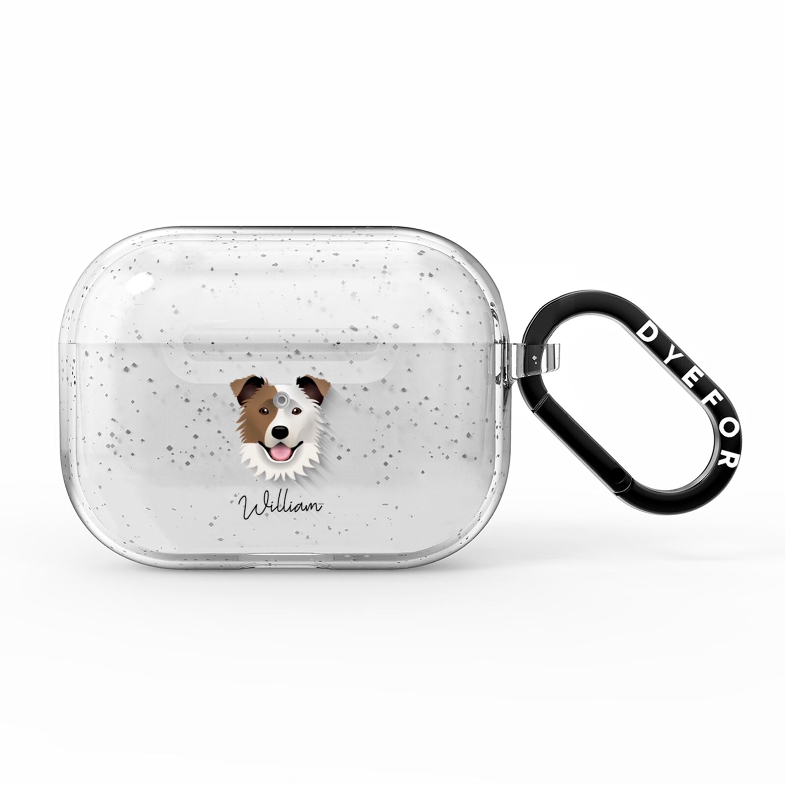 Border Collie Personalised AirPods Pro Glitter Case