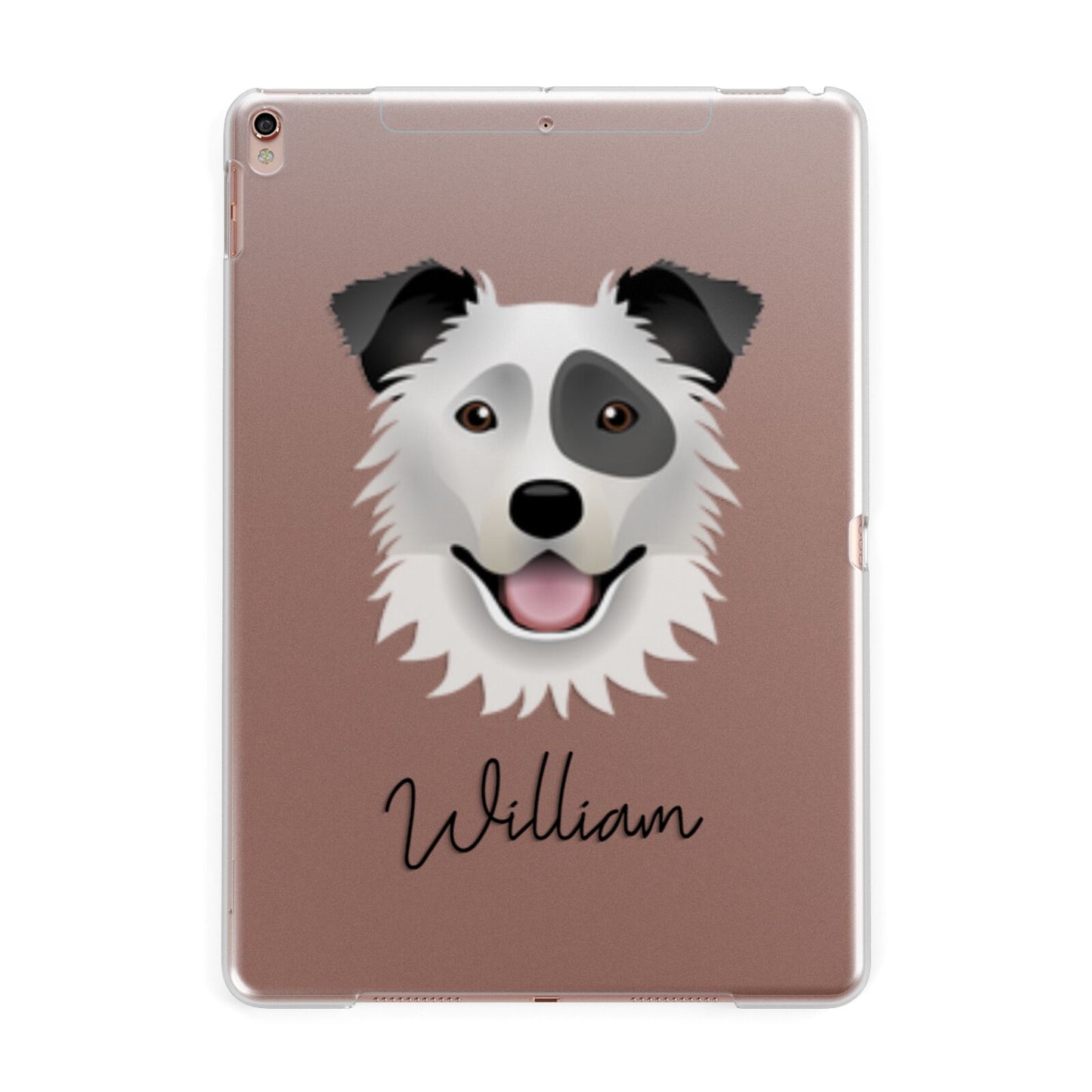 Border Collie Personalised Apple iPad Rose Gold Case