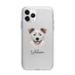 Border Collie Personalised Apple iPhone 11 Pro in Silver with Bumper Case