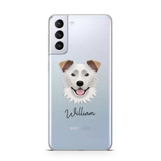 Border Collie Personalised Samsung S21 Plus Phone Case