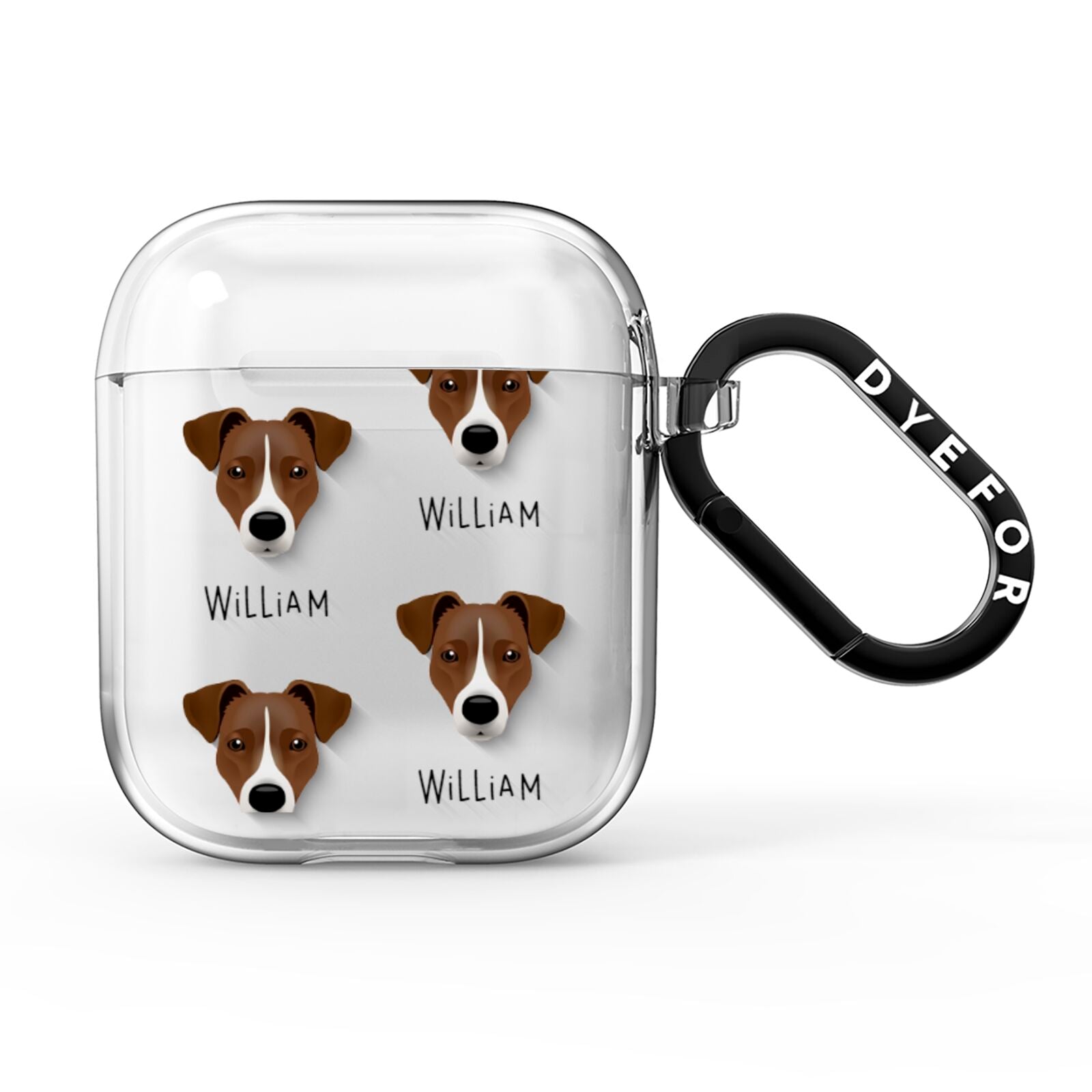 Border Jack Icon with Name AirPods Clear Case