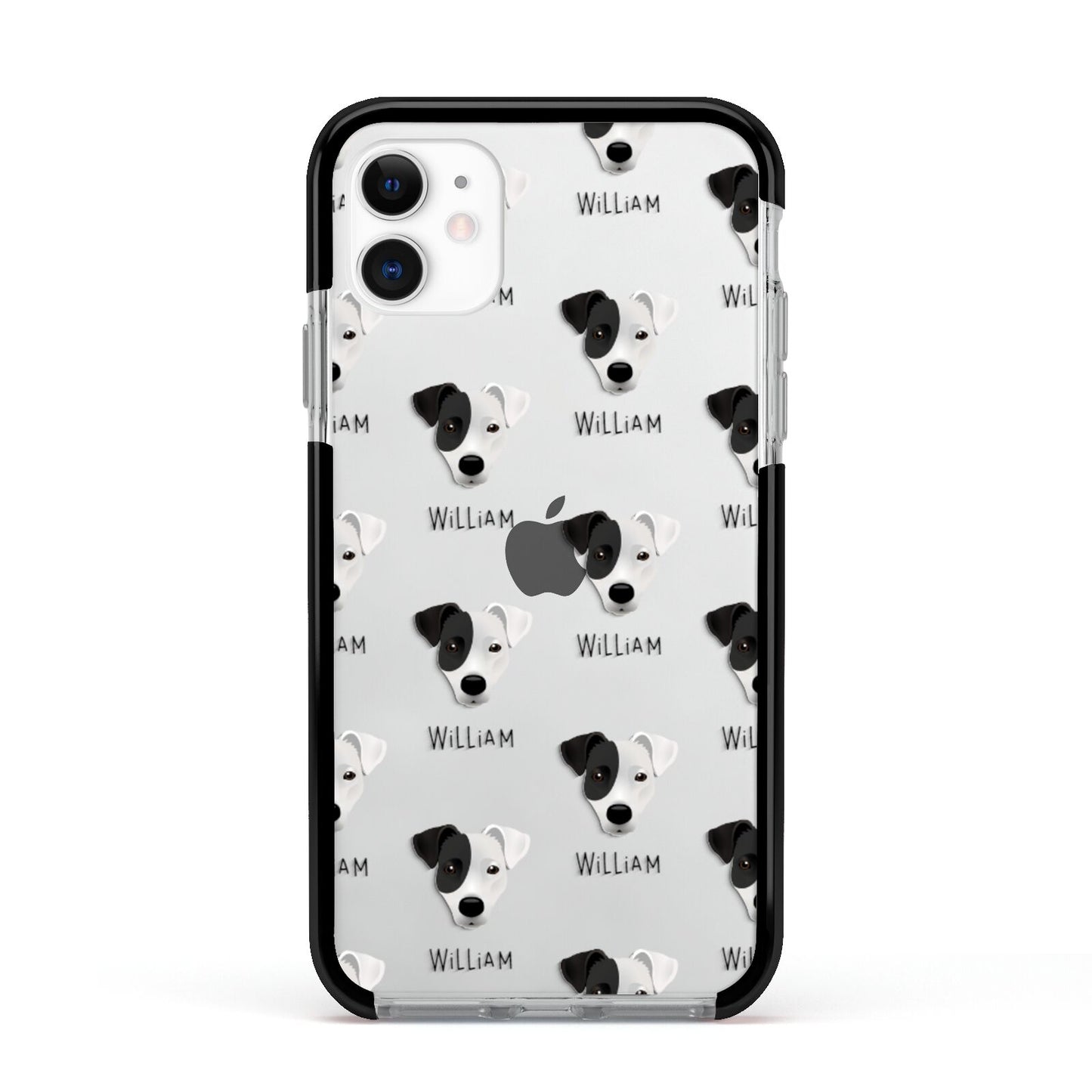 Border Jack Icon with Name Apple iPhone 11 in White with Black Impact Case