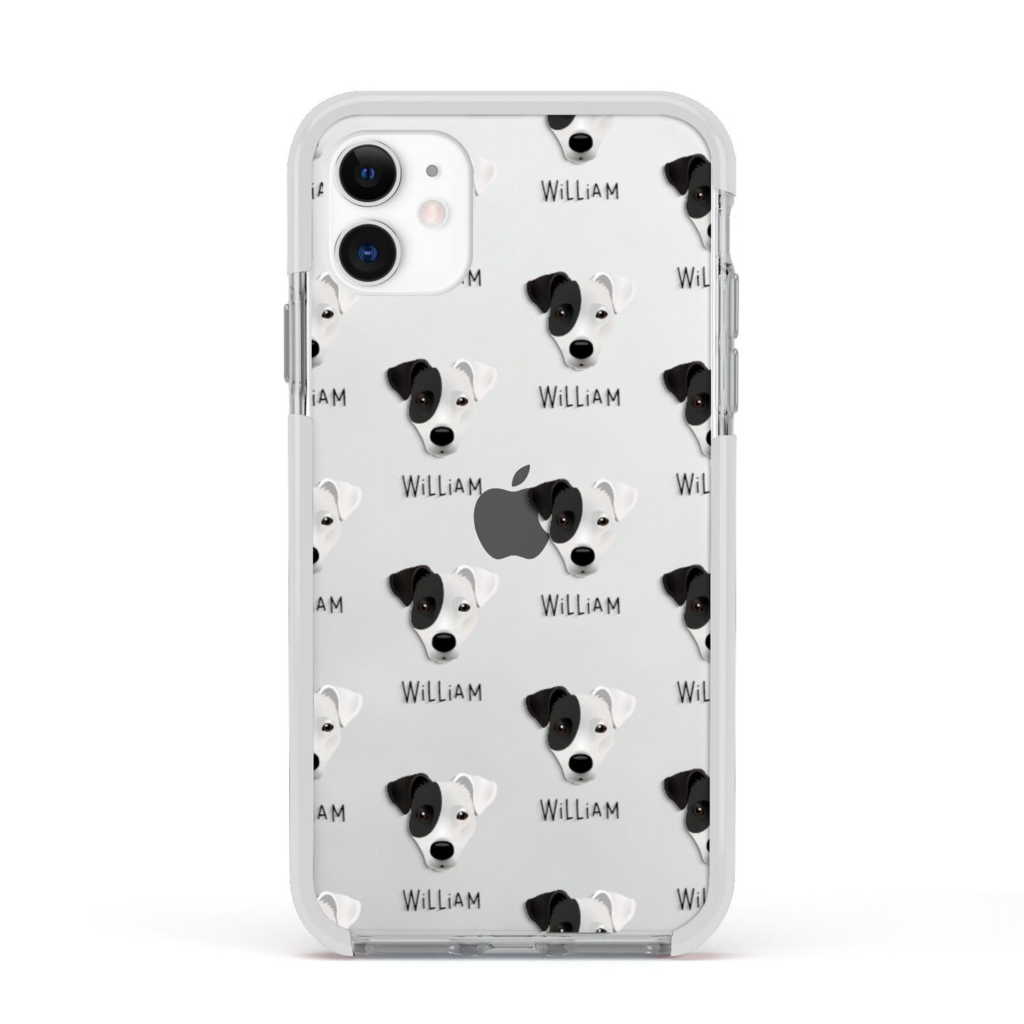 Border Jack Icon with Name Apple iPhone 11 in White with White Impact Case