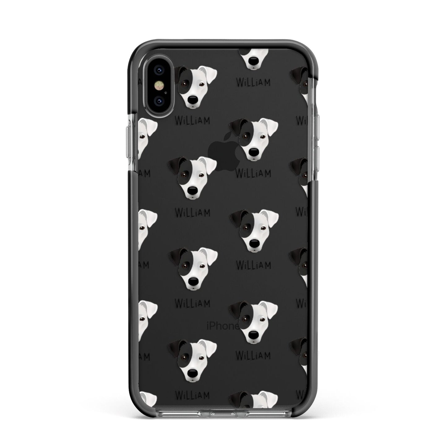 Border Jack Icon with Name Apple iPhone Xs Max Impact Case Black Edge on Black Phone