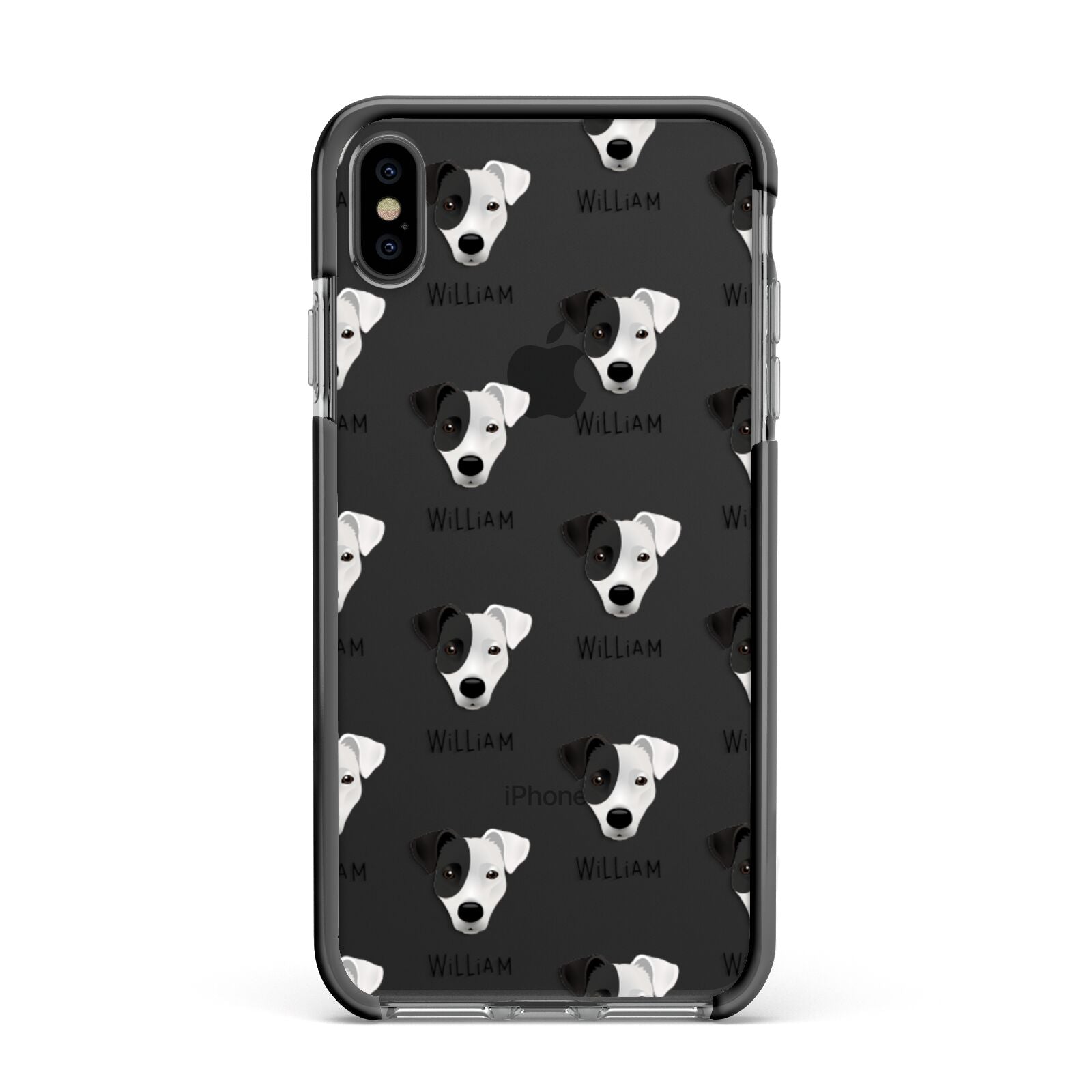 Border Jack Icon with Name Apple iPhone Xs Max Impact Case Black Edge on Black Phone