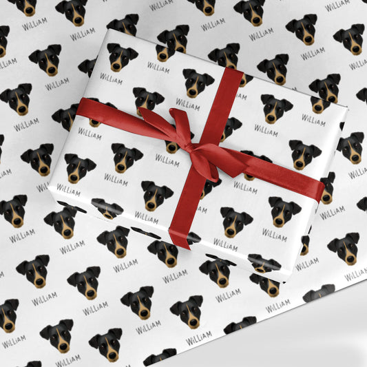 Border Jack Icon with Name Custom Wrapping Paper