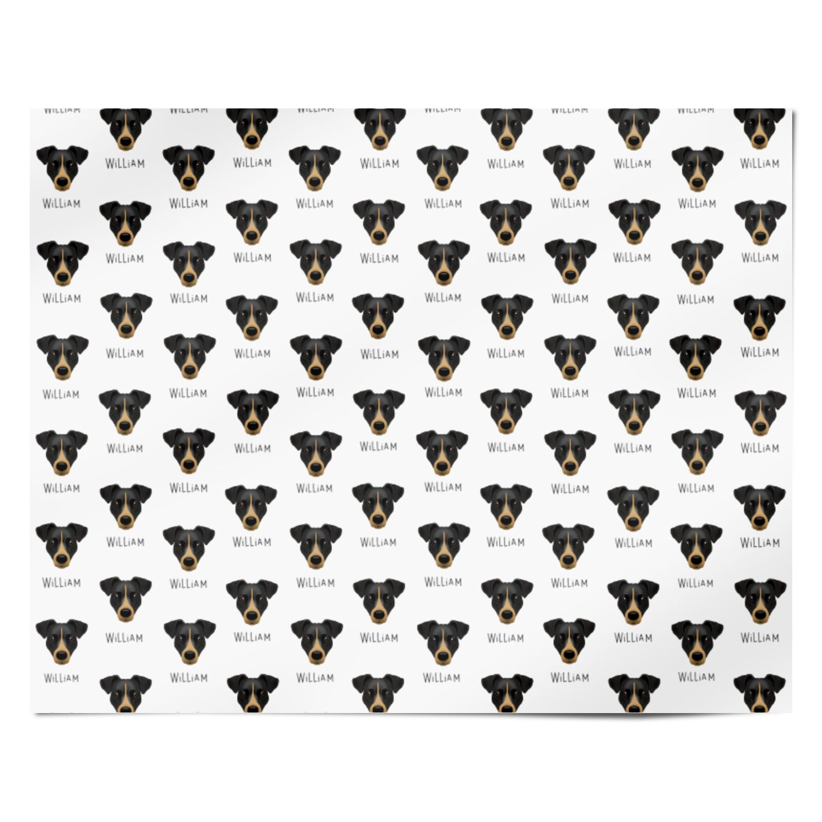 Border Jack Icon with Name Personalised Wrapping Paper Alternative