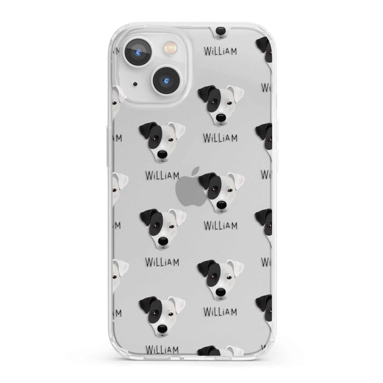Border Jack Icon with Name iPhone 13 Clear Bumper Case