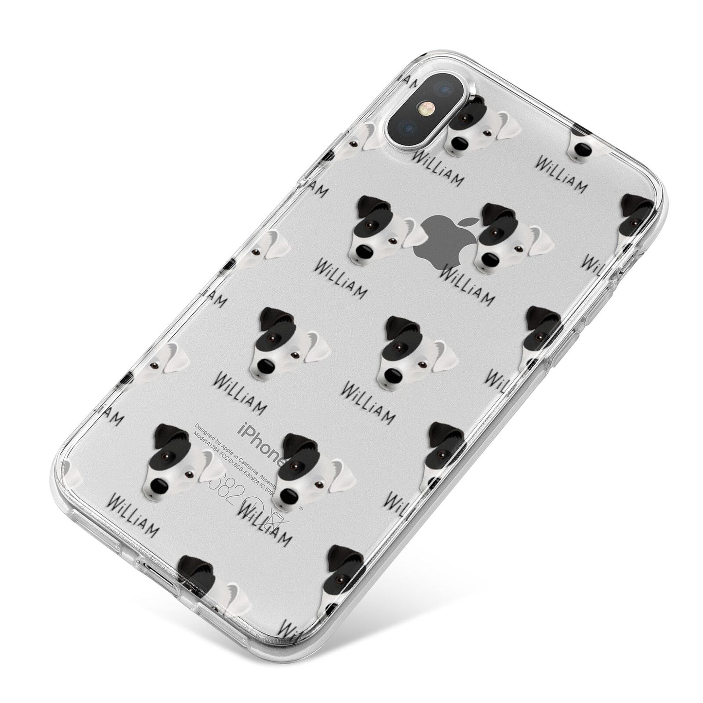 Border Jack Icon with Name iPhone X Bumper Case on Silver iPhone