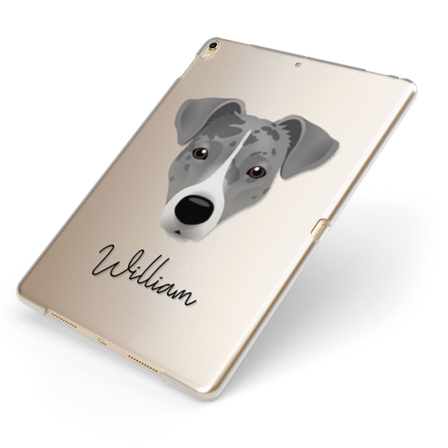 Border Jack Personalised Apple iPad Case on Gold iPad Side View