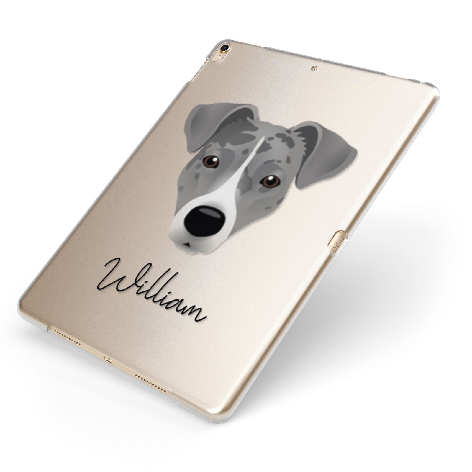 Border Jack Personalised Apple iPad Case on Gold iPad Side View