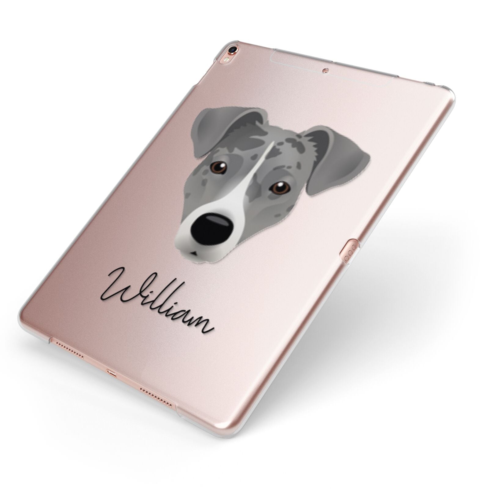 Border Jack Personalised Apple iPad Case on Rose Gold iPad Side View