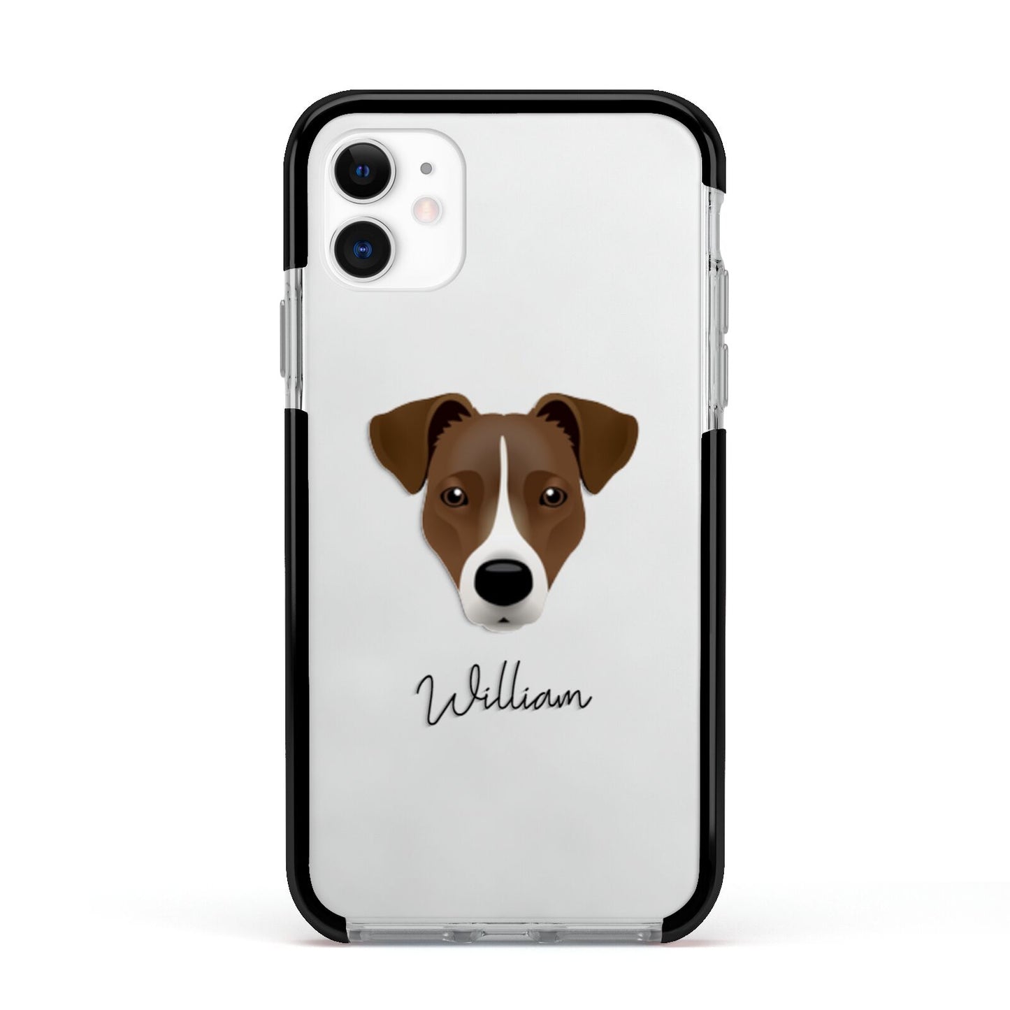 Border Jack Personalised Apple iPhone 11 in White with Black Impact Case