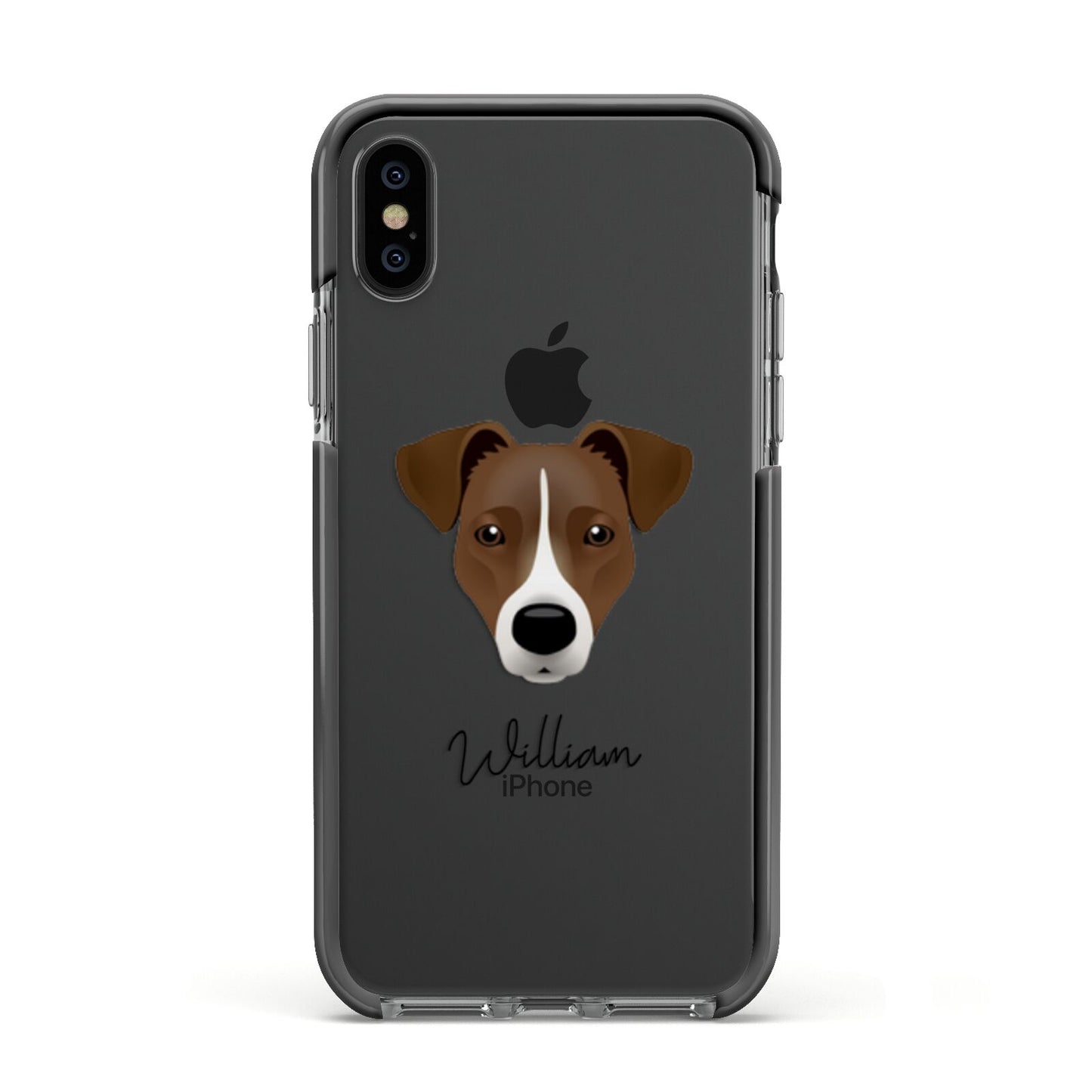 Border Jack Personalised Apple iPhone Xs Impact Case Black Edge on Black Phone