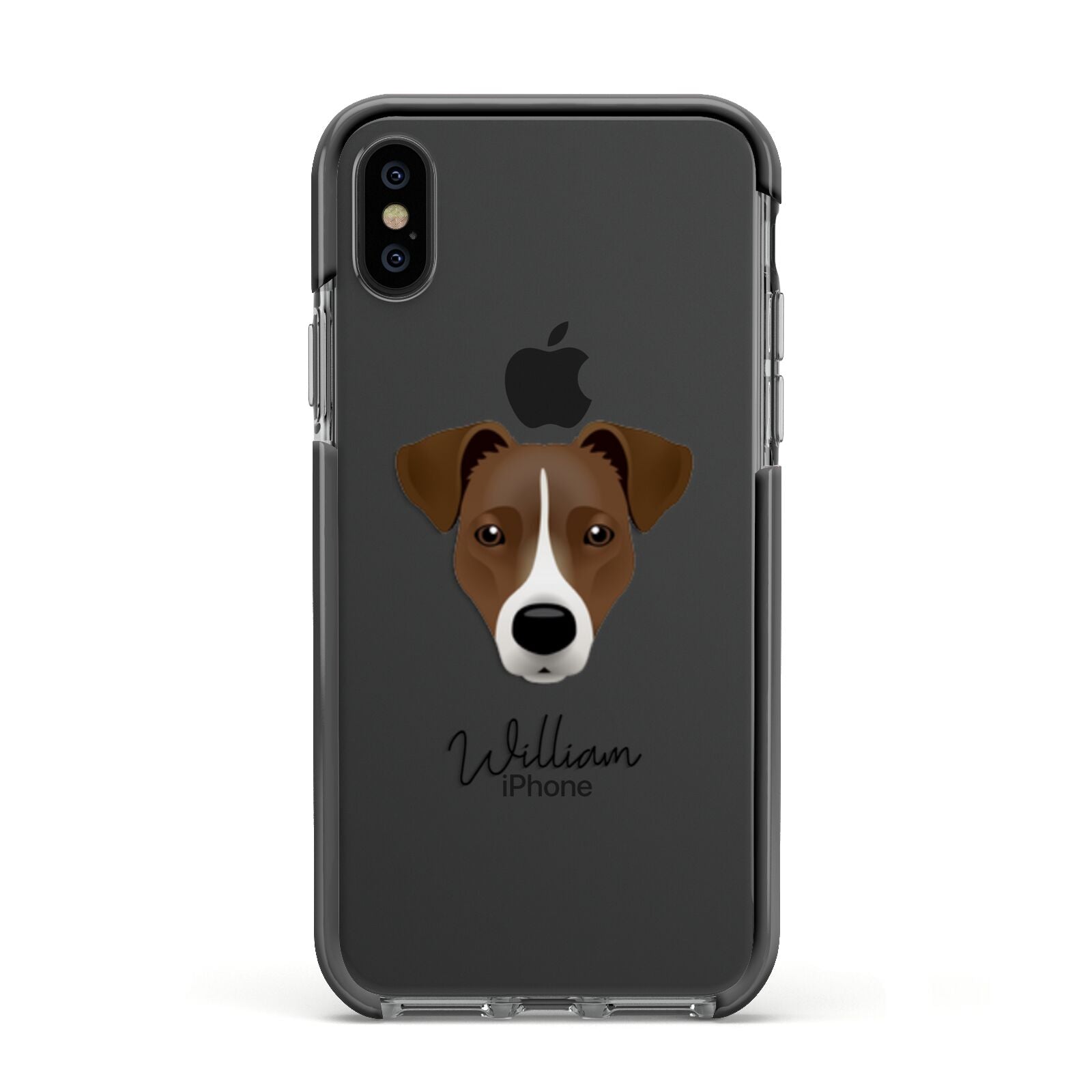 Border Jack Personalised Apple iPhone Xs Impact Case Black Edge on Black Phone