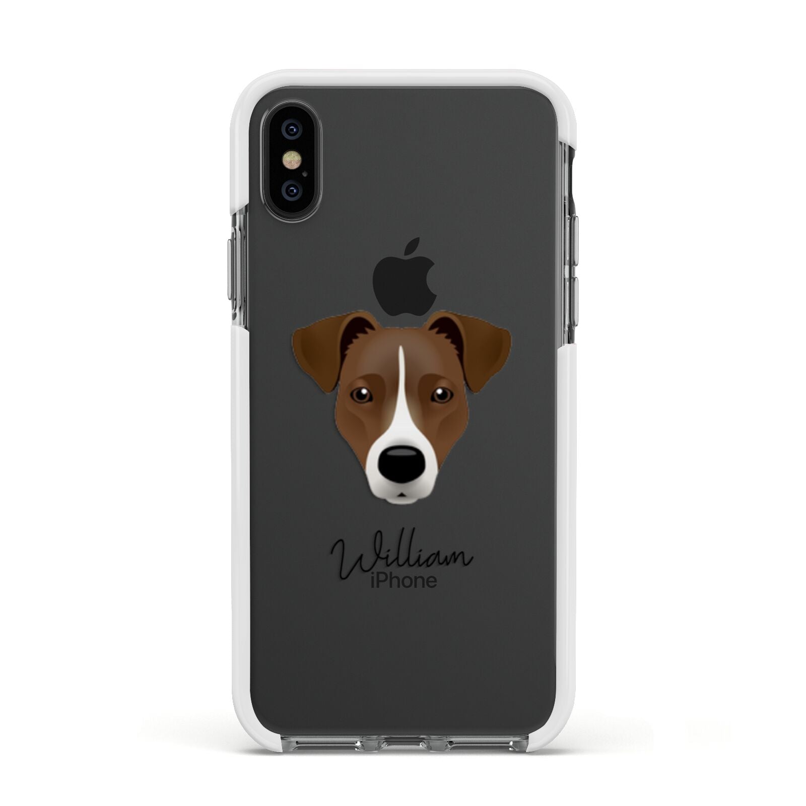 Border Jack Personalised Apple iPhone Xs Impact Case White Edge on Black Phone
