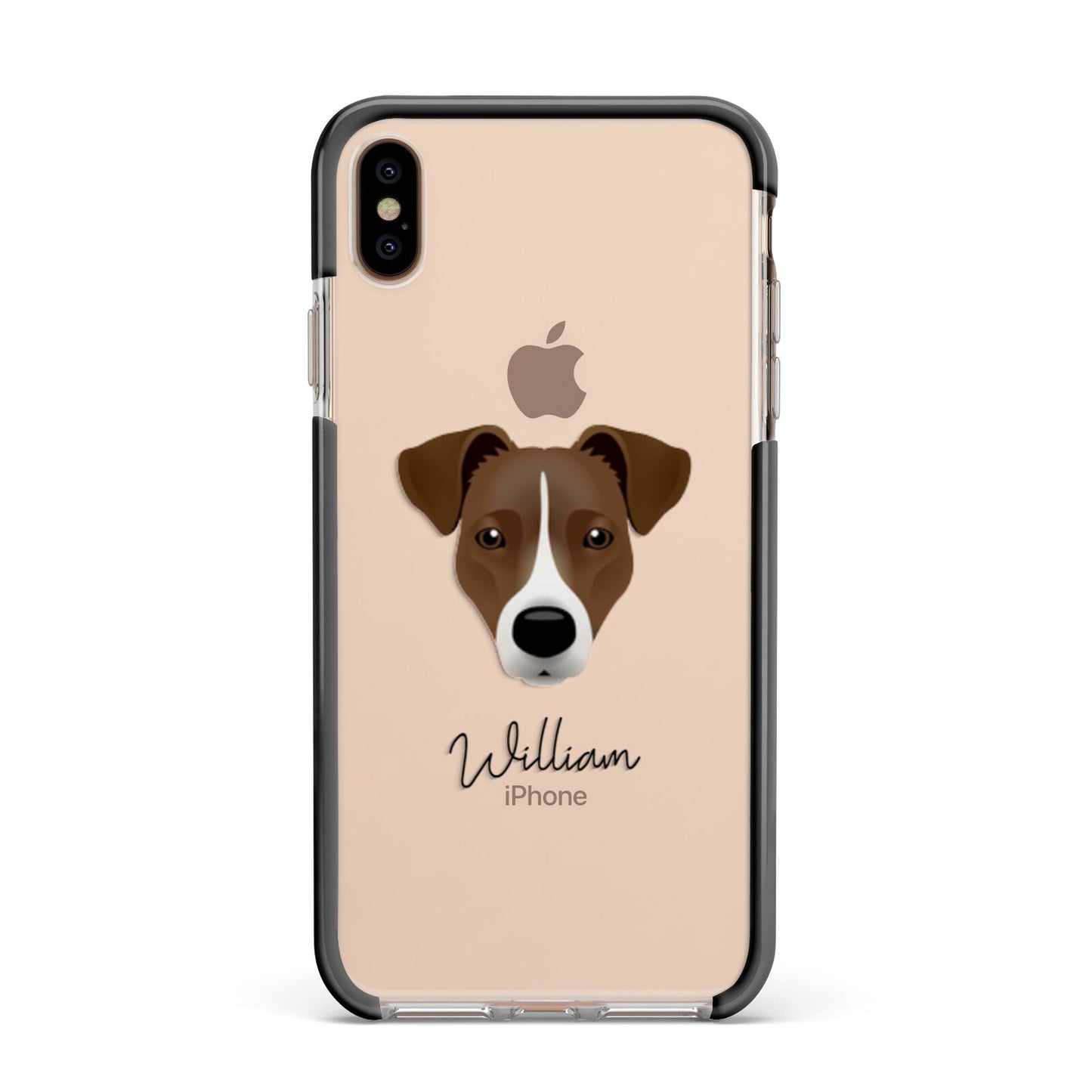 Border Jack Personalised Apple iPhone Xs Max Impact Case Black Edge on Gold Phone