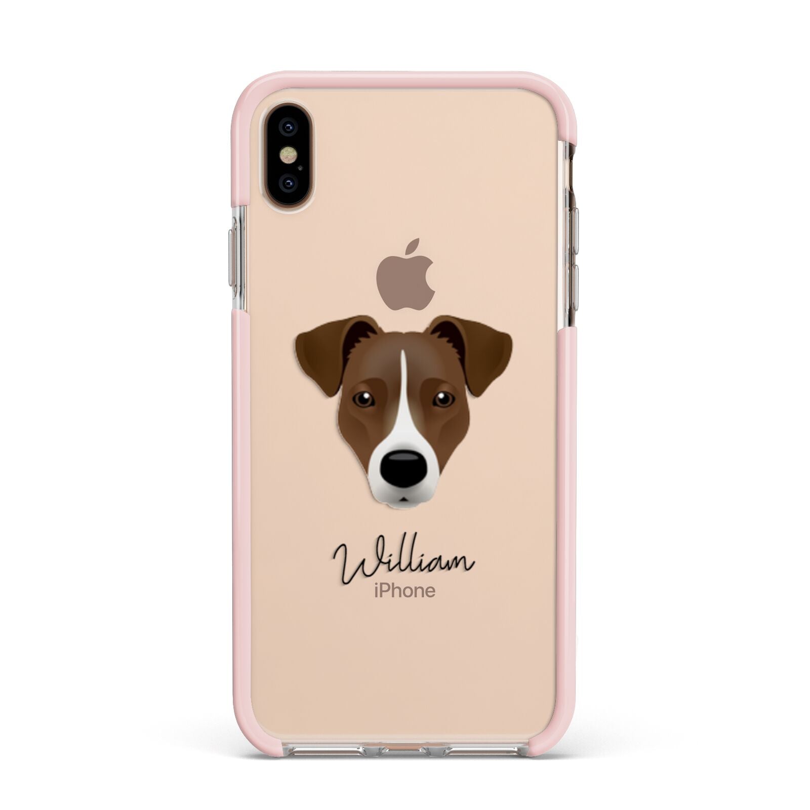 Border Jack Personalised Apple iPhone Xs Max Impact Case Pink Edge on Gold Phone
