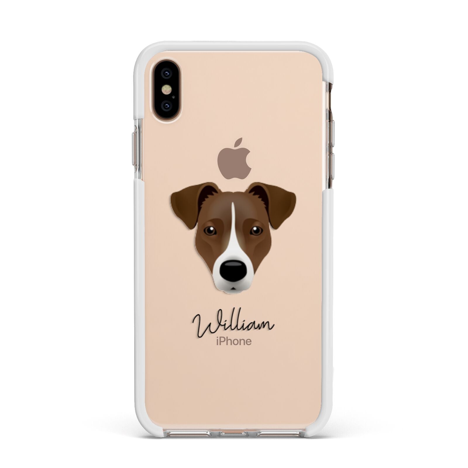Border Jack Personalised Apple iPhone Xs Max Impact Case White Edge on Gold Phone