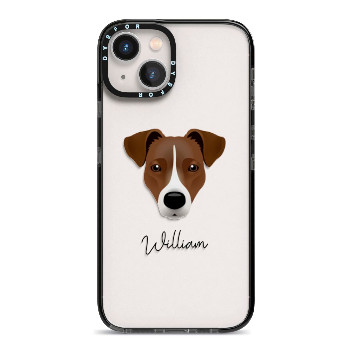 Border Jack Personalised iPhone 13 Black Impact Case on Silver phone