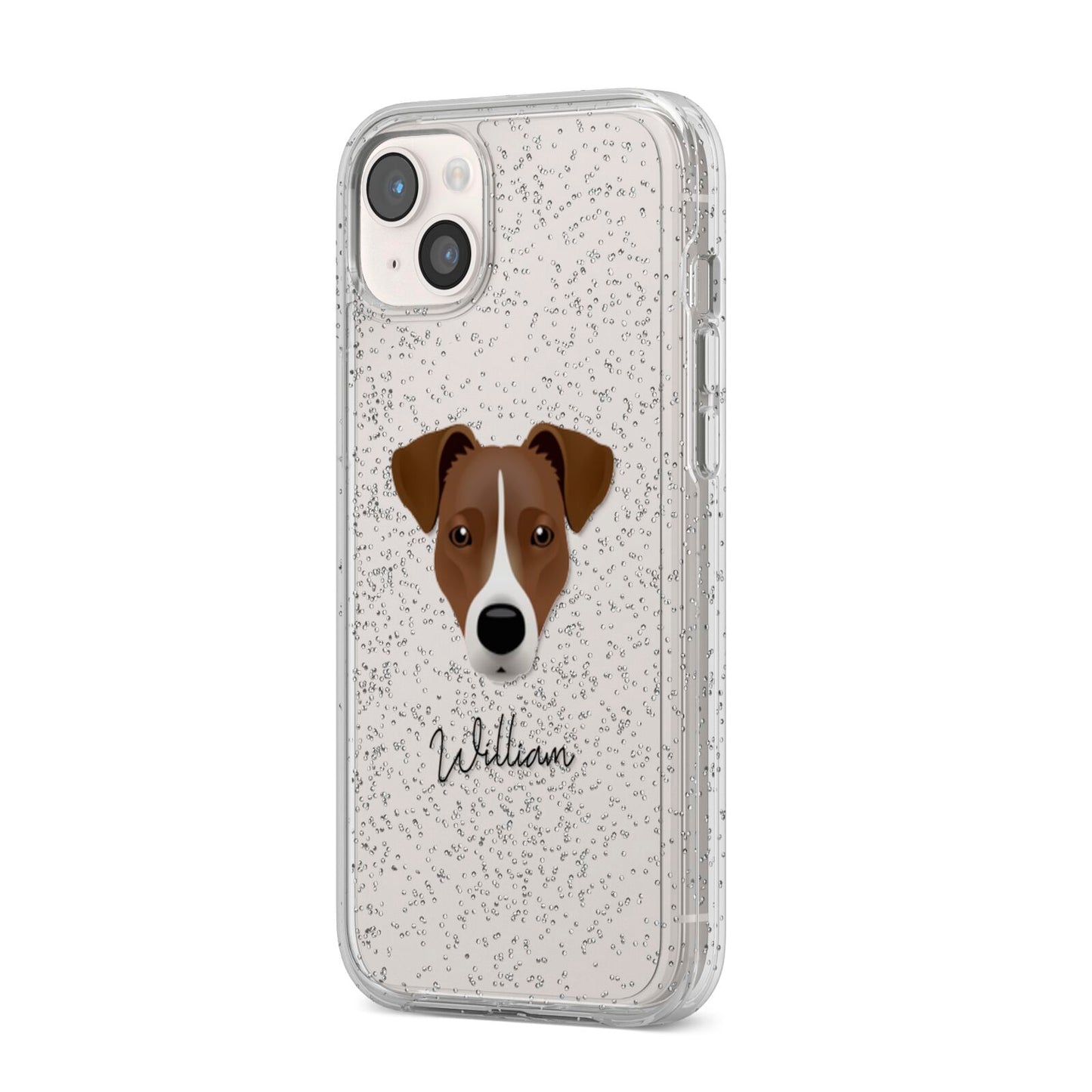 Border Jack Personalised iPhone 14 Plus Glitter Tough Case Starlight Angled Image