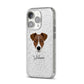Border Jack Personalised iPhone 14 Pro Glitter Tough Case Silver Angled Image
