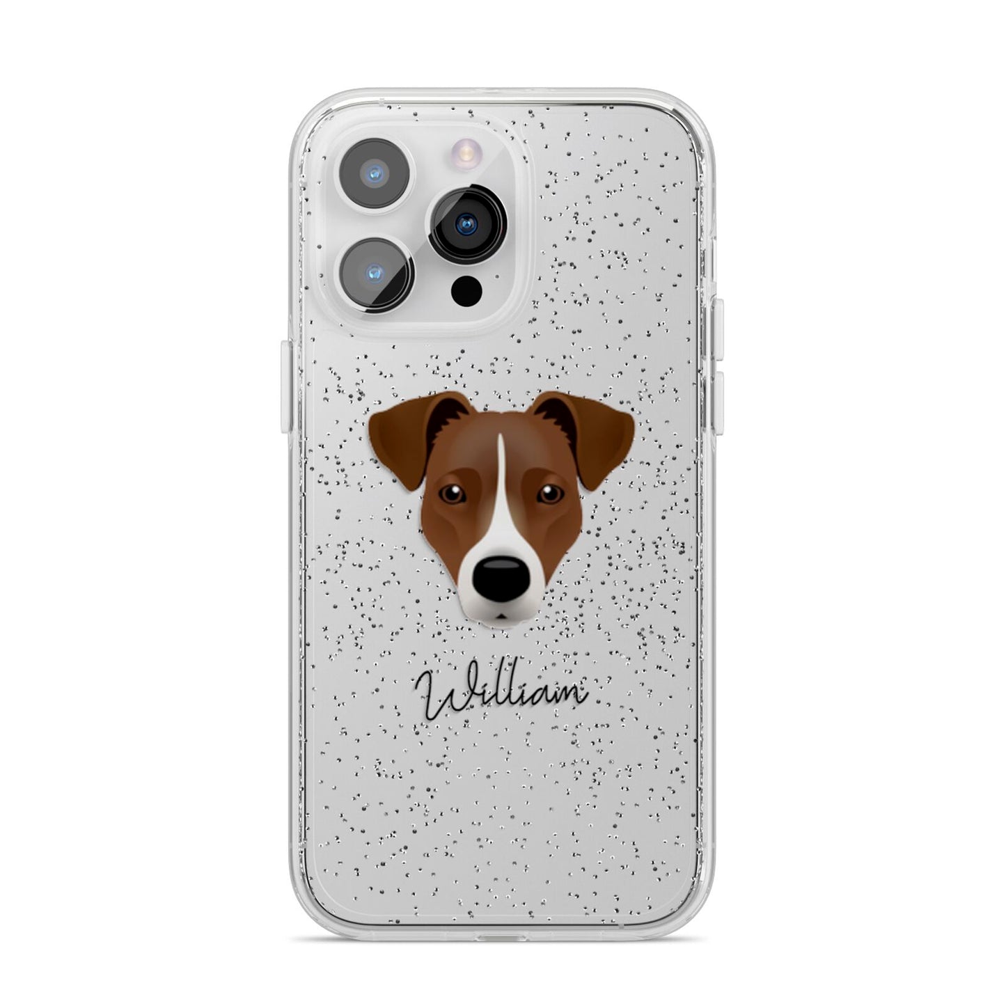 Border Jack Personalised iPhone 14 Pro Max Glitter Tough Case Silver