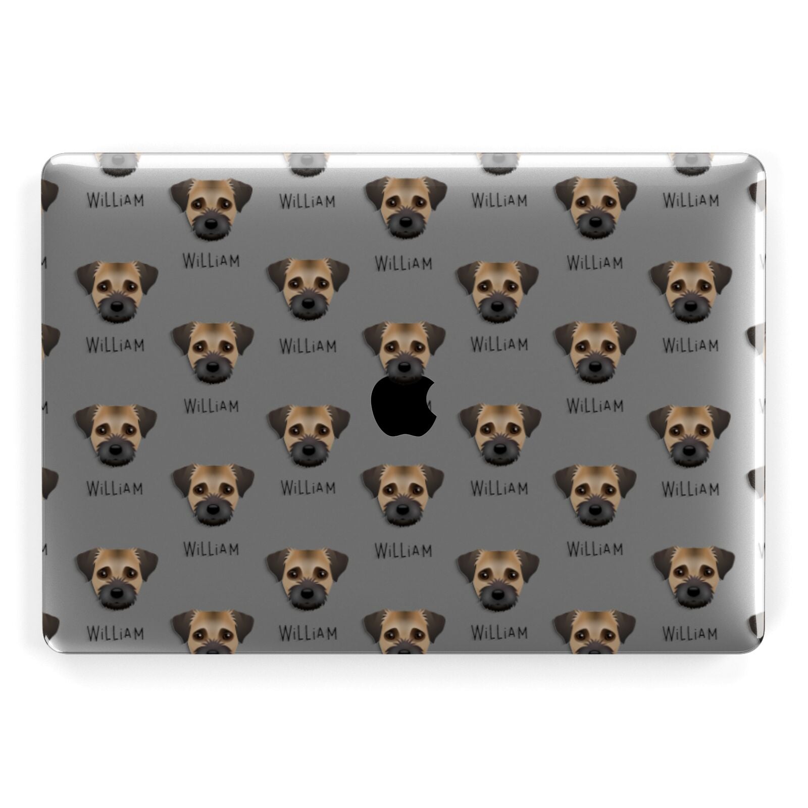 Border Terrier Icon with Name Apple MacBook Case