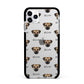 Border Terrier Icon with Name Apple iPhone 11 Pro Max in Silver with Black Impact Case