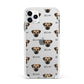 Border Terrier Icon with Name Apple iPhone 11 Pro Max in Silver with White Impact Case