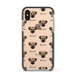 Border Terrier Icon with Name Apple iPhone Xs Impact Case Black Edge on Gold Phone