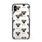 Border Terrier Icon with Name Apple iPhone Xs Impact Case Black Edge on Silver Phone