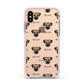 Border Terrier Icon with Name Apple iPhone Xs Impact Case Pink Edge on Gold Phone