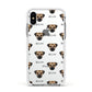 Border Terrier Icon with Name Apple iPhone Xs Impact Case White Edge on Silver Phone