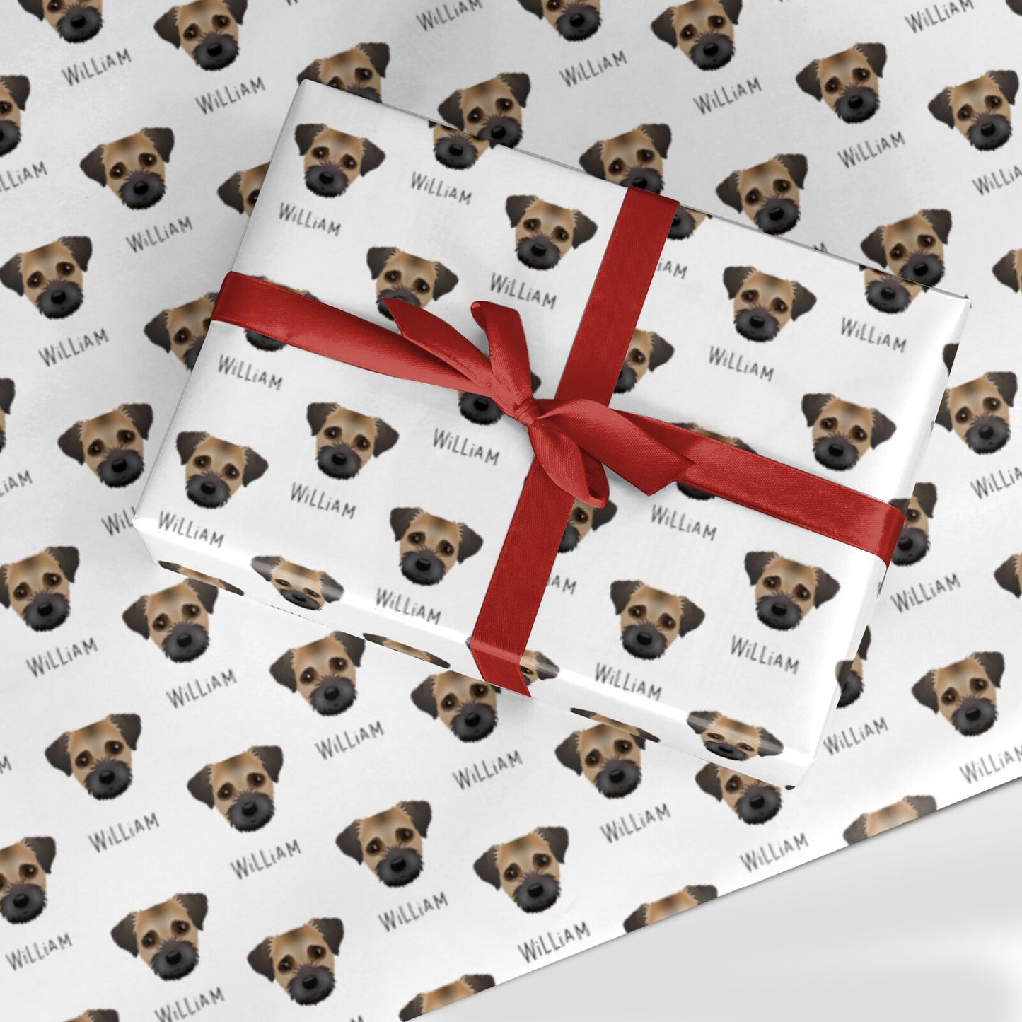 Border Terrier Icon with Name Custom Wrapping Paper