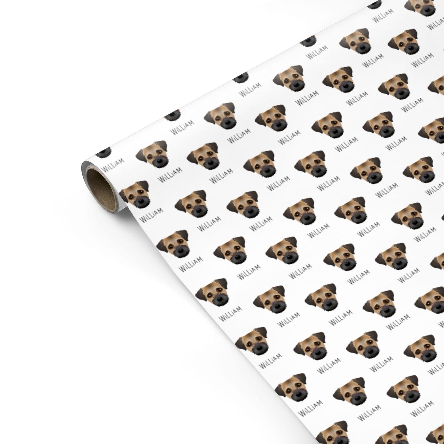 Border Terrier Icon with Name Personalised Gift Wrap