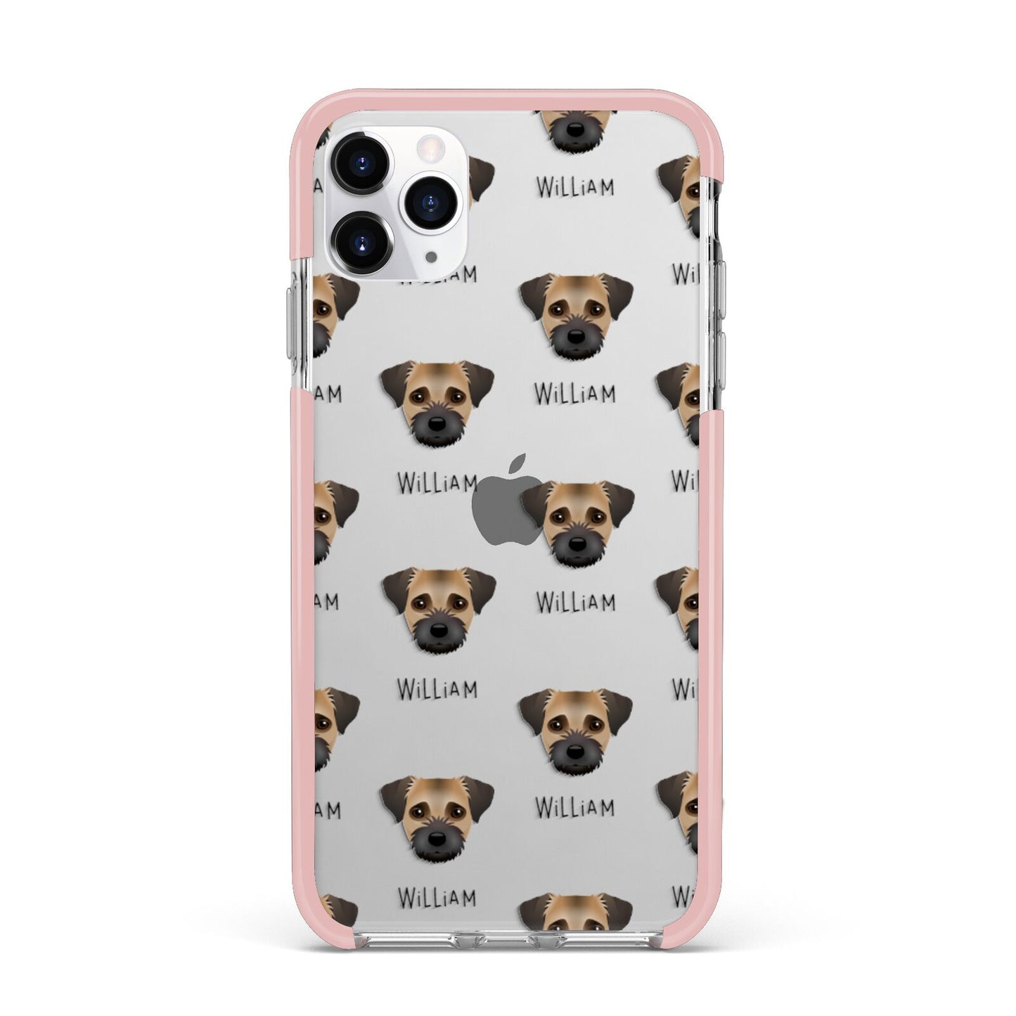 Border Terrier Icon with Name iPhone 11 Pro Max Impact Pink Edge Case
