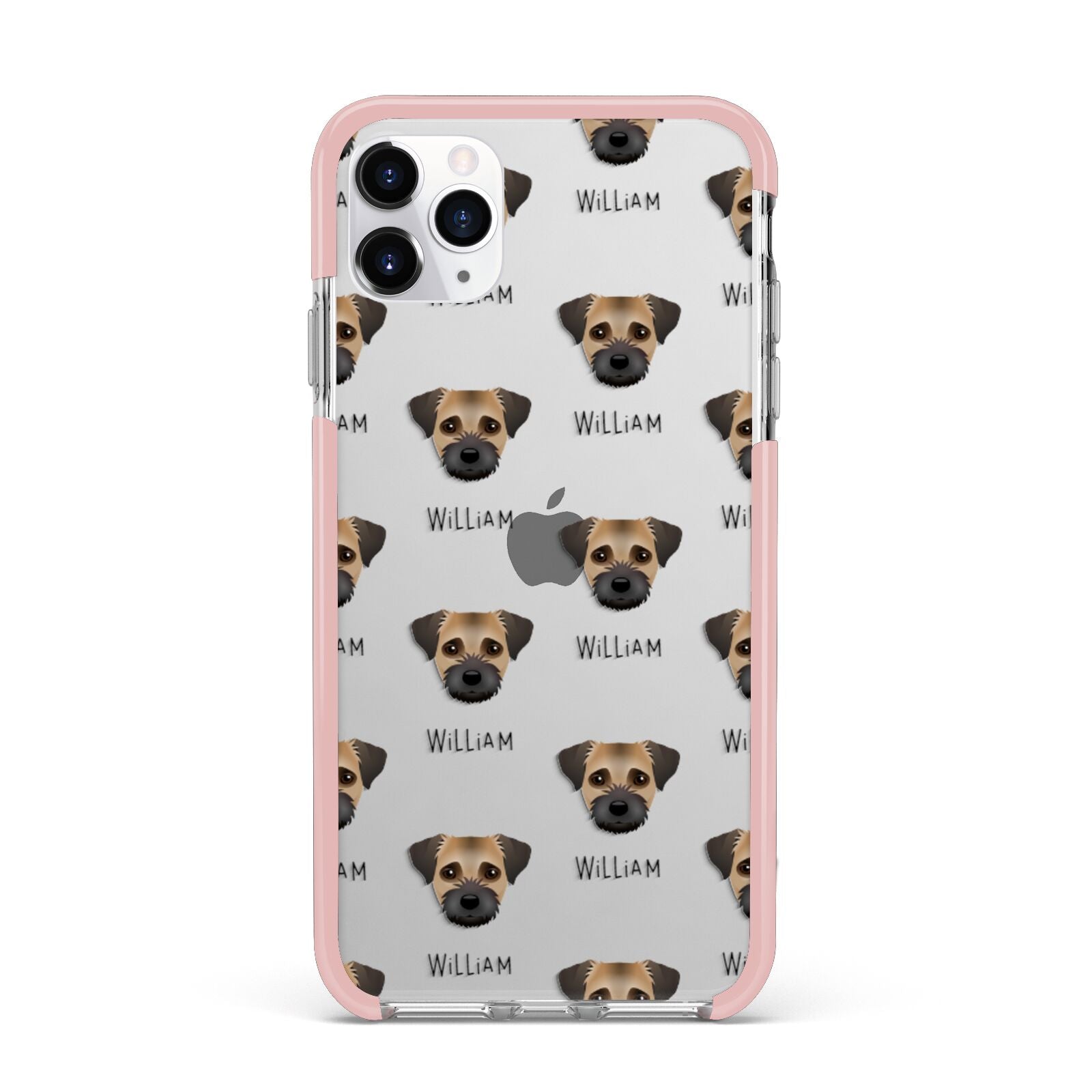 Border Terrier Icon with Name iPhone 11 Pro Max Impact Pink Edge Case