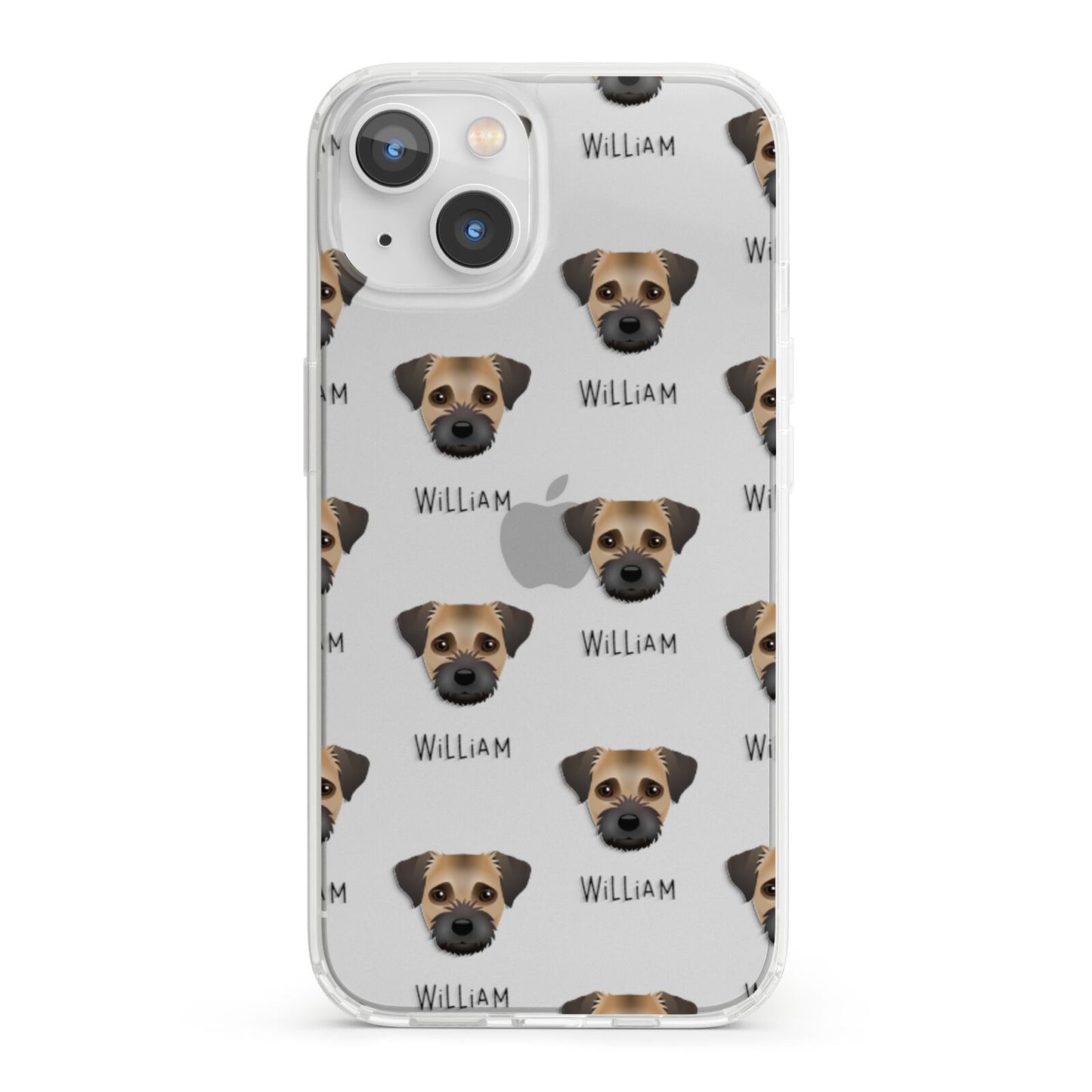 Border Terrier Icon with Name iPhone 13 Clear Bumper Case