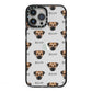 Border Terrier Icon with Name iPhone 13 Pro Max Black Impact Case on Silver phone