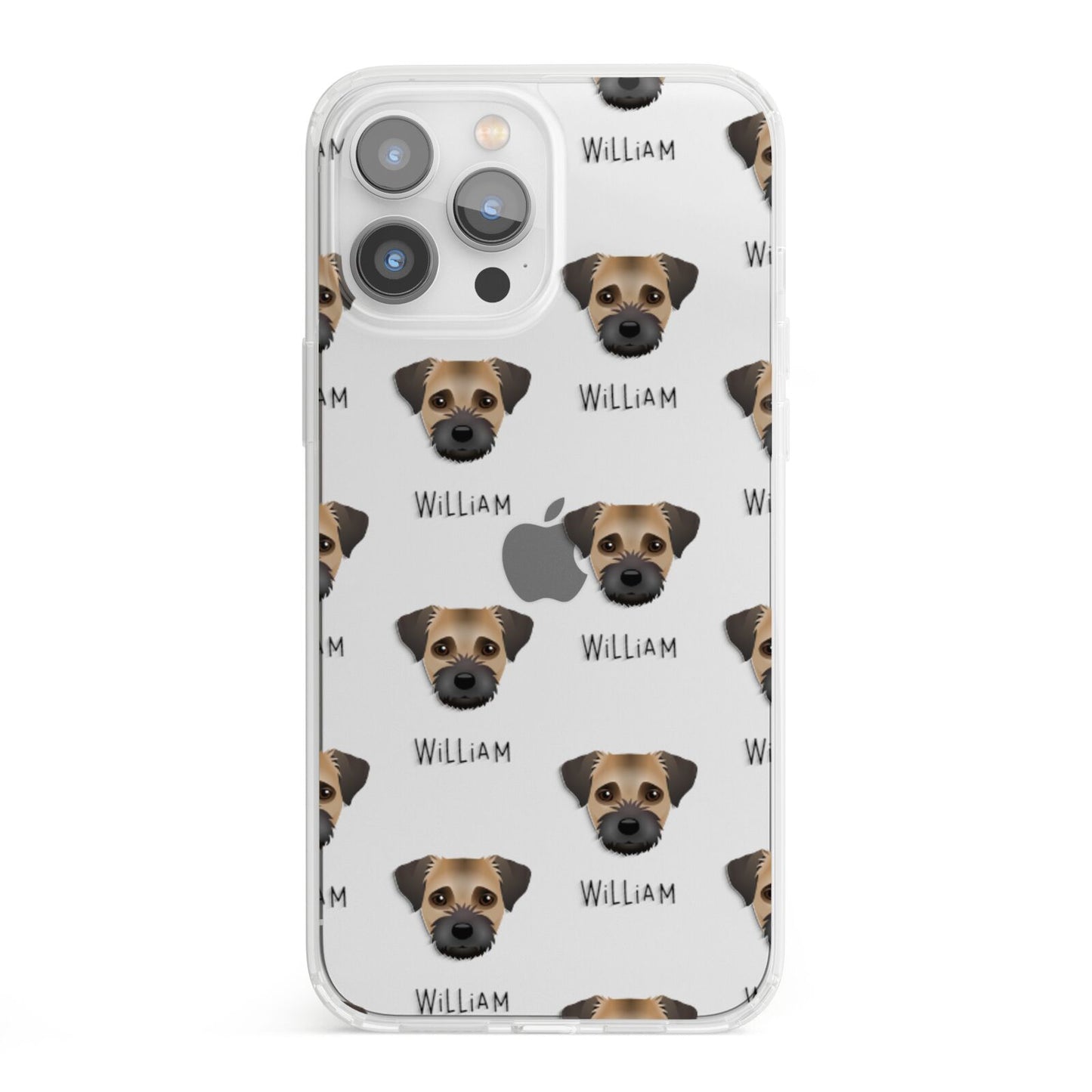 Border Terrier Icon with Name iPhone 13 Pro Max Clear Bumper Case