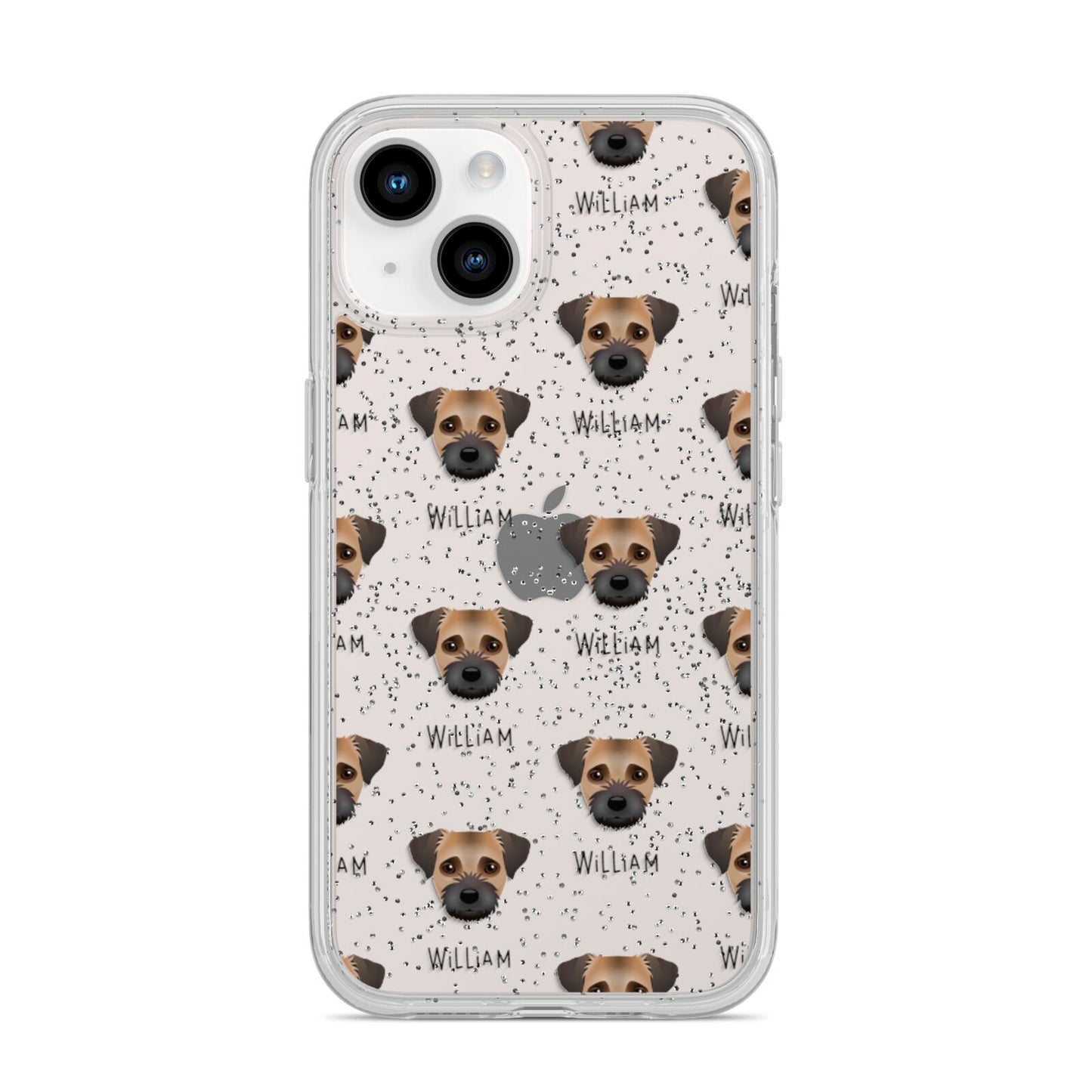 Border Terrier Icon with Name iPhone 14 Glitter Tough Case Starlight