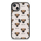 Border Terrier Icon with Name iPhone 14 Plus Black Impact Case on Silver phone