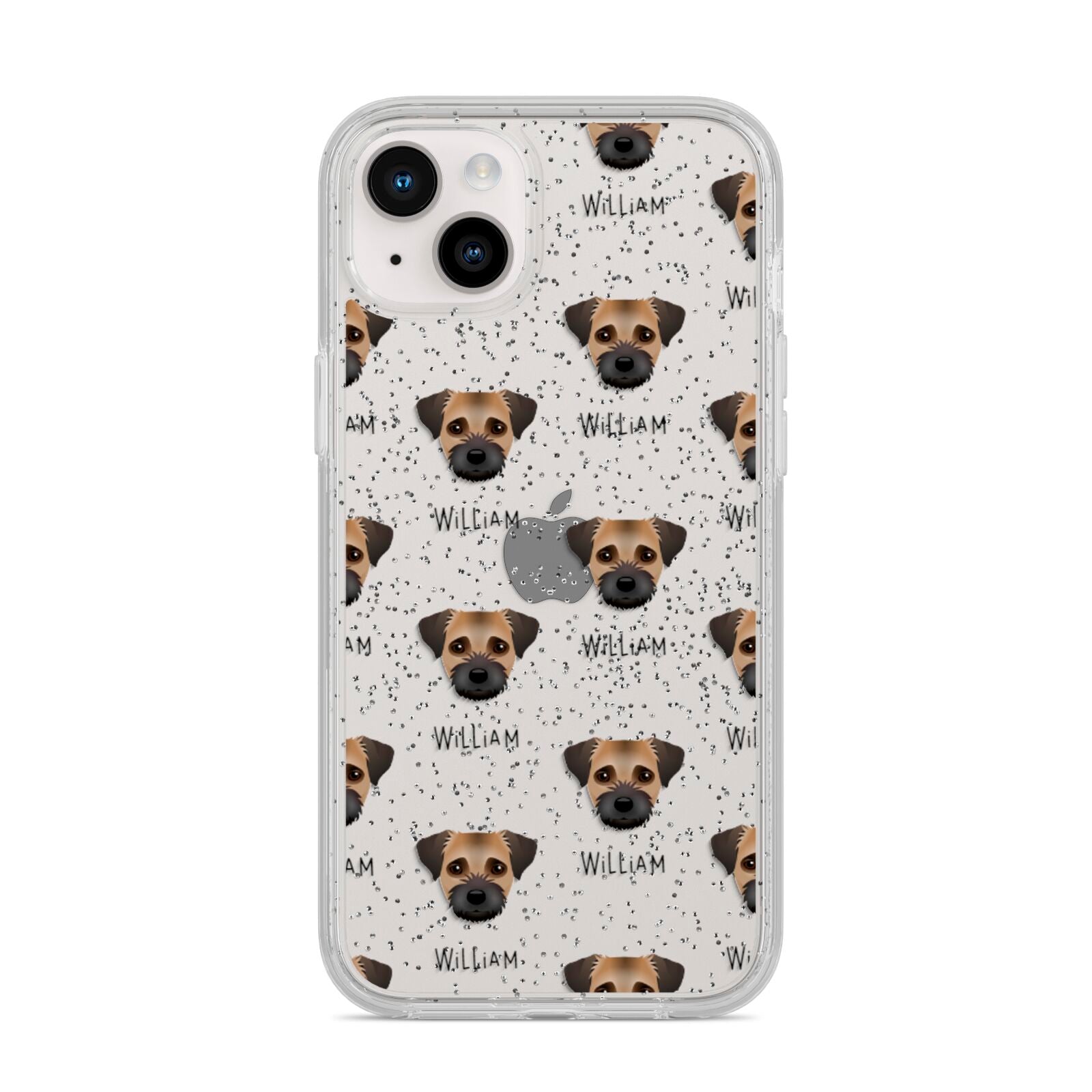Border Terrier Icon with Name iPhone 14 Plus Glitter Tough Case Starlight