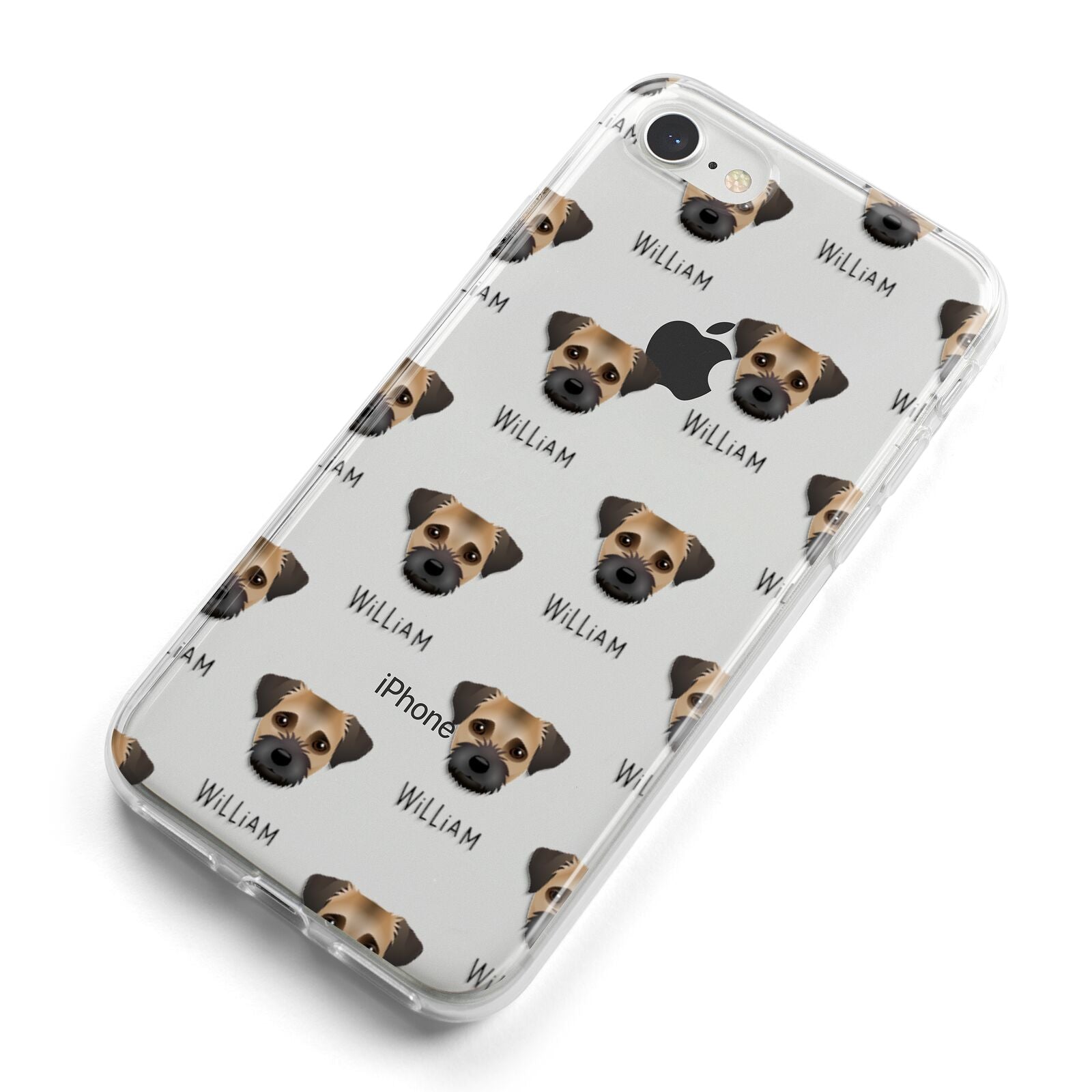 Border Terrier Icon with Name iPhone 8 Bumper Case on Silver iPhone Alternative Image