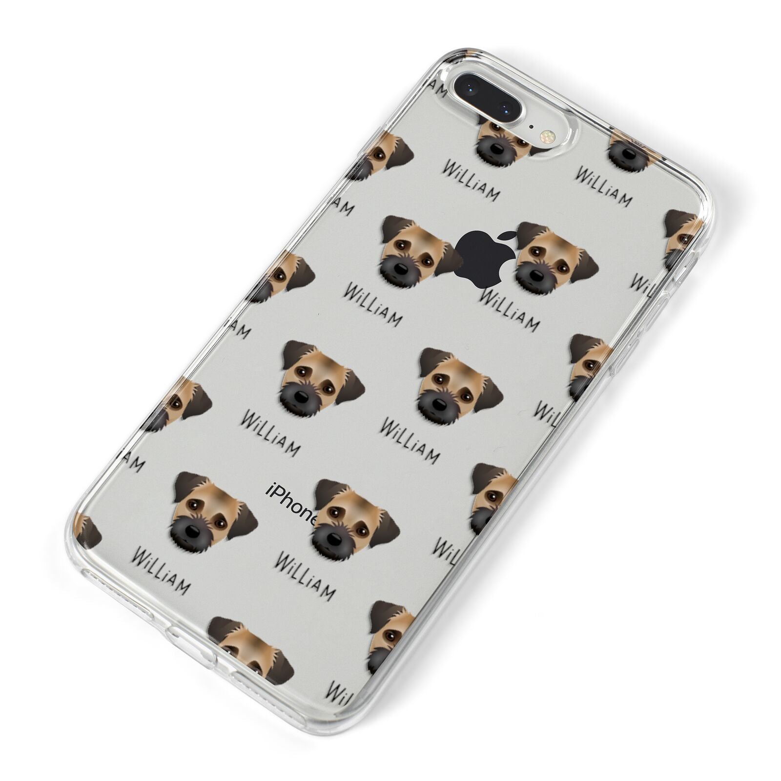 Border Terrier Icon with Name iPhone 8 Plus Bumper Case on Silver iPhone Alternative Image